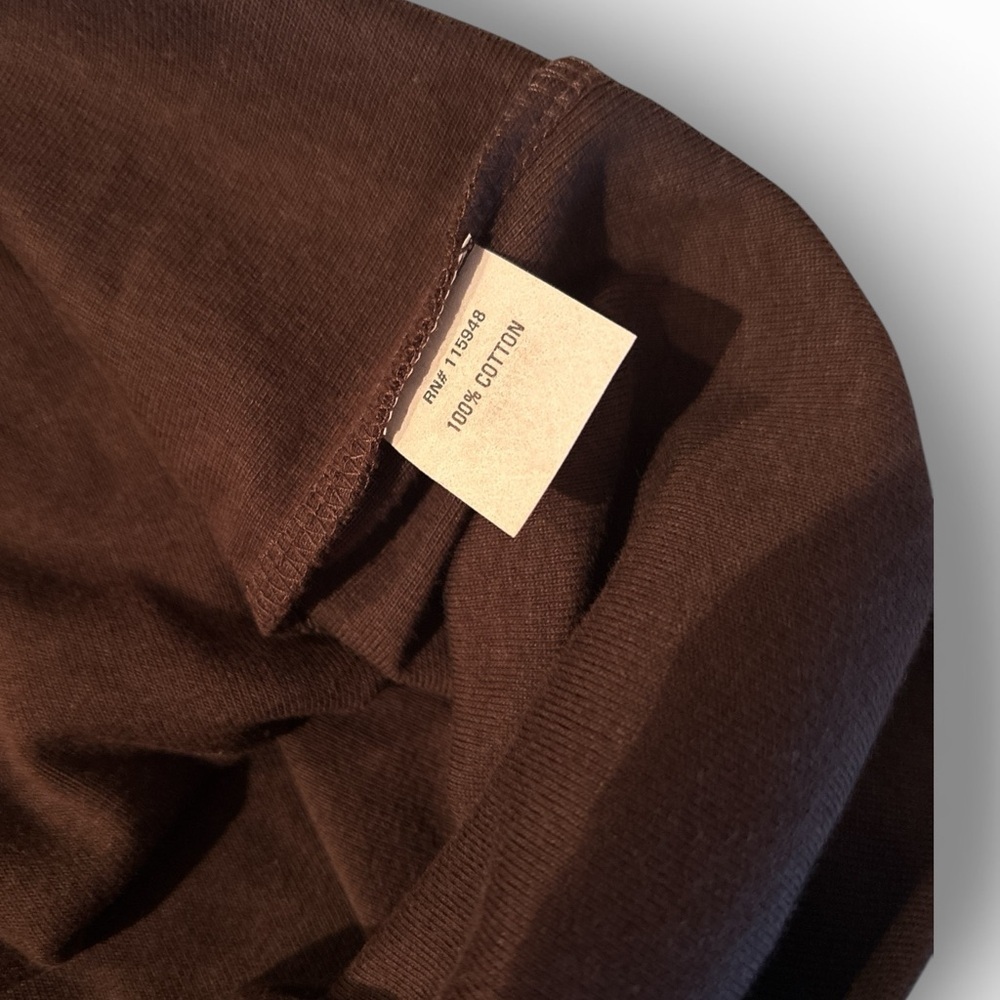 Joan Vass Dark Brown Sleeveless Tank with Mesh Yoke & Gold Eyelets - Picture 7 of 7